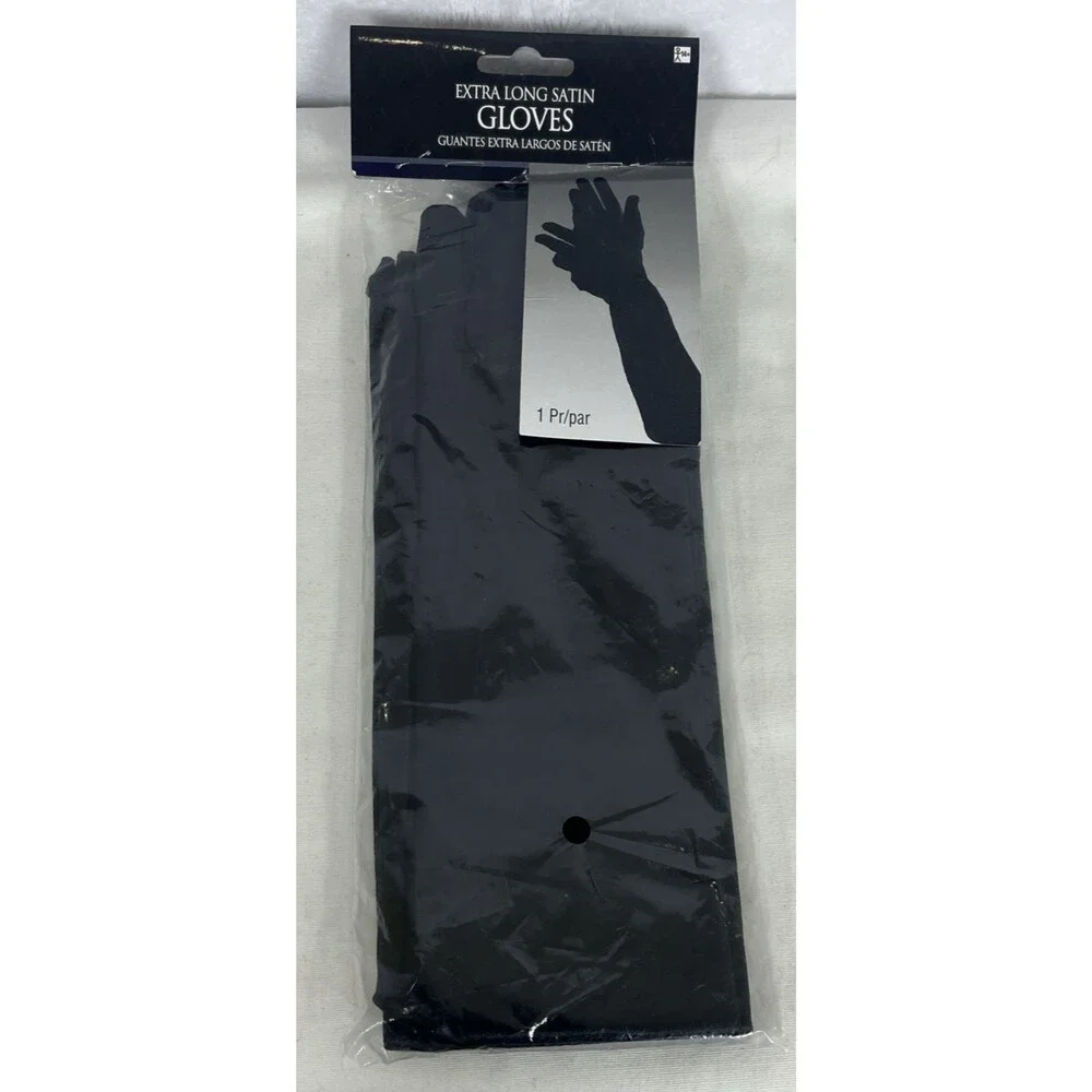 Gantz Extra Long Satin Gloves Black One Size NEW